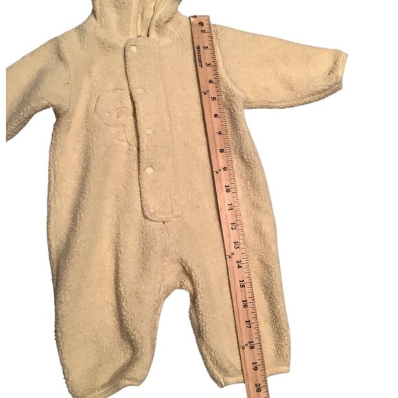 Carters Baby Hooded Yellow Fleece Footless Romper 3-6M With Embroidered Duck - Picture 8 of 14